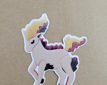 Horse printed vinyl fridge magnet, fire type, pony
