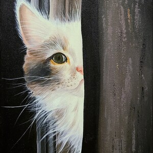 Curious Kitten | Original Acrylic Painting on 11x14 Canvas, Art Hand-painted Living Room Wall Home Decor Painting Artwork, Gift, Cat Lovers