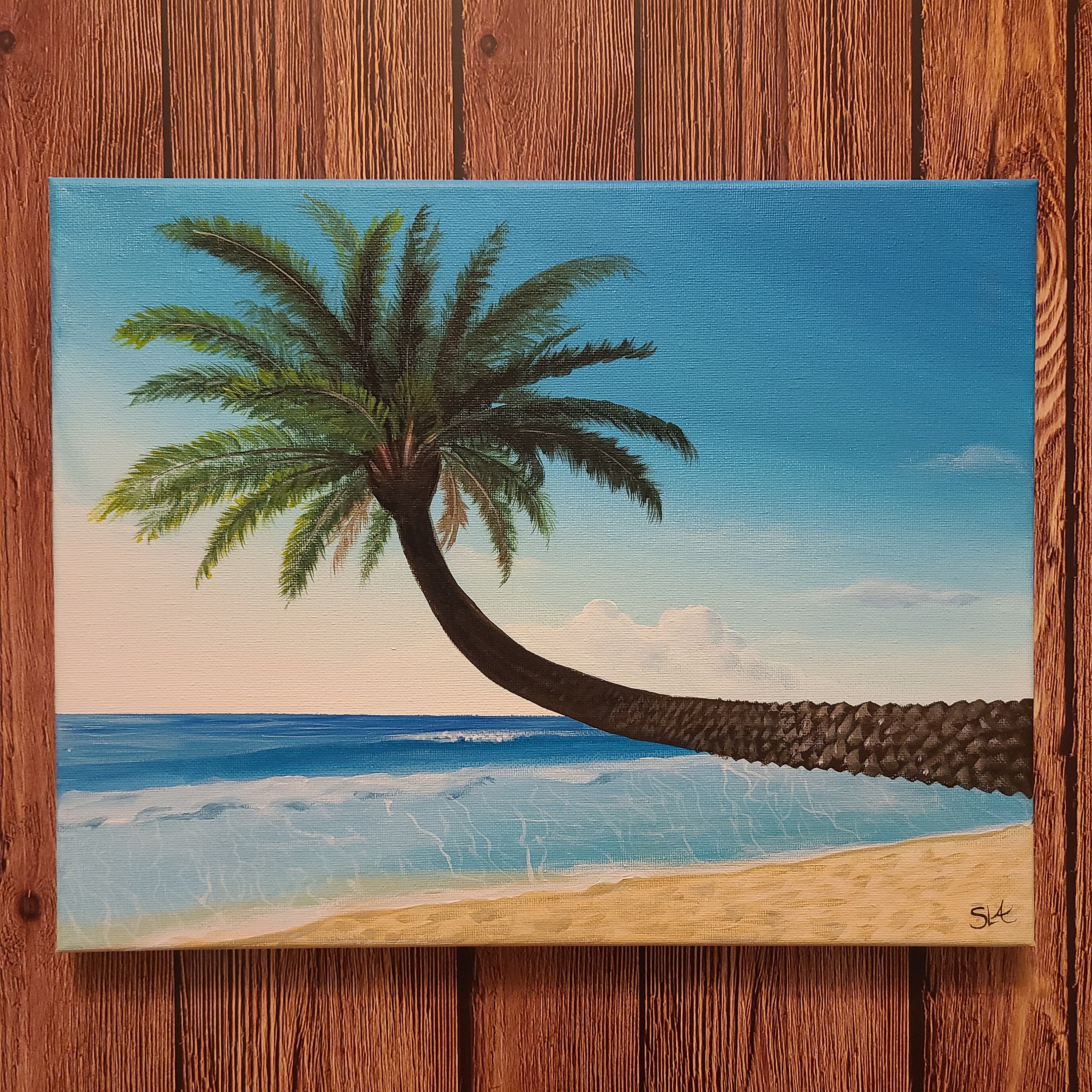 Tropical Palm Tree | Original Acrylic Painting on 11x14 Canvas, Art ...