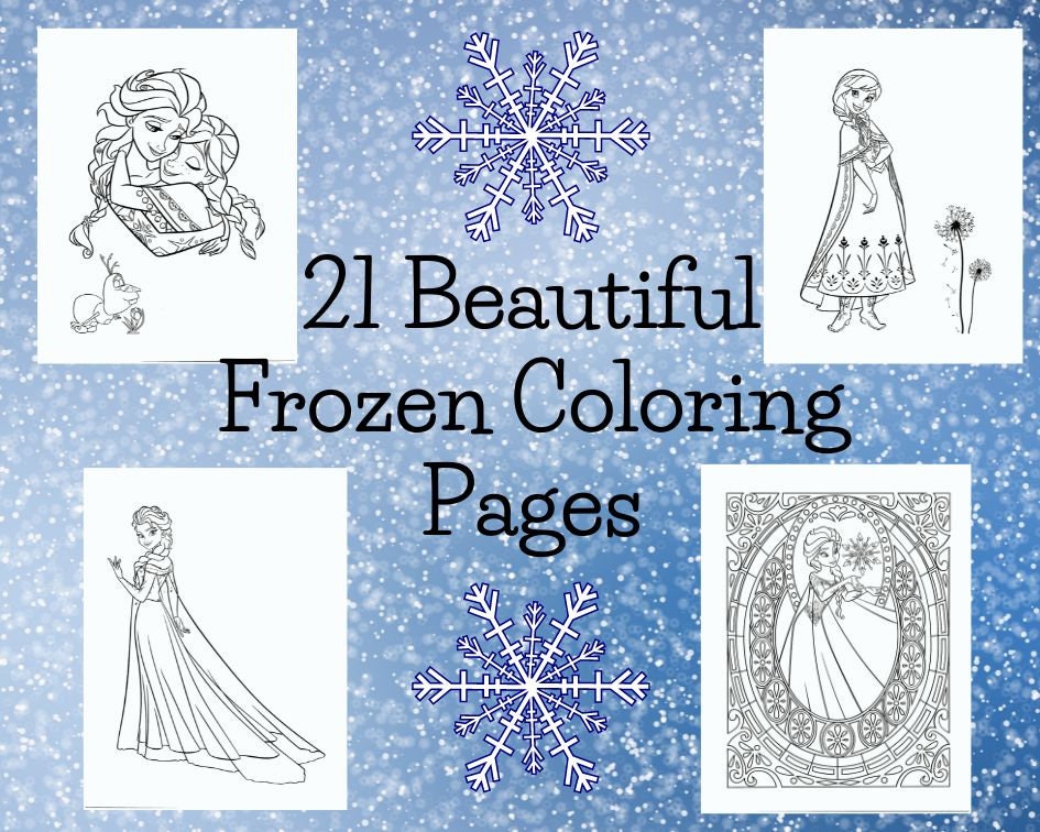 21 Beautiful Frozen Coloring Pages Instant PDF Download - Etsy