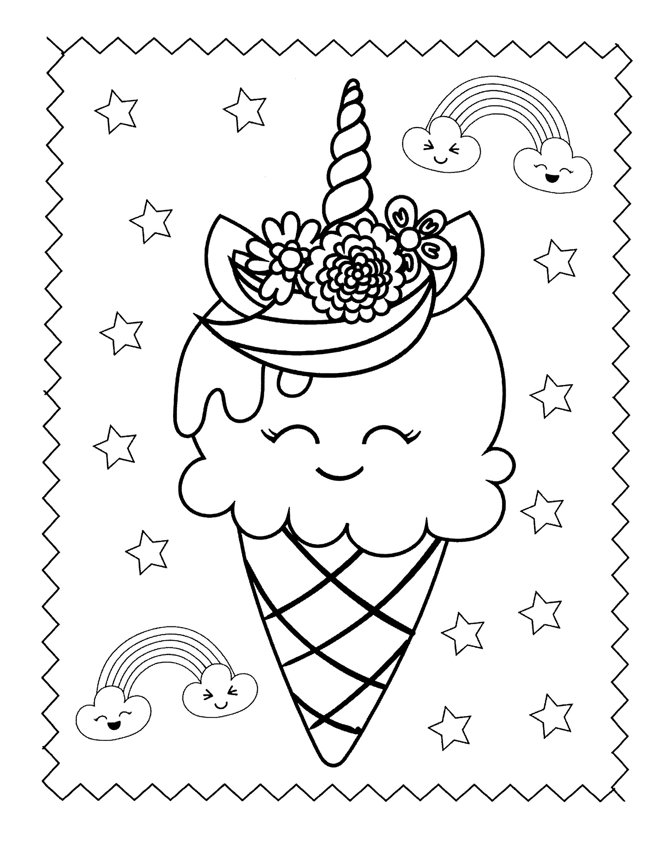 40 Cute Ice Cream Coloring Pages Instant PDF Download - Etsy