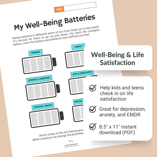 Mental Health Check in Worksheet - Etsy