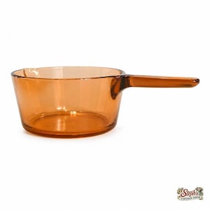 Vintage Visions Corning USA Amber Glass Saucepan 2.5L