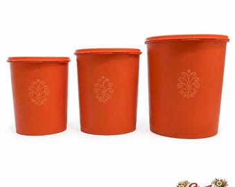 Vintage Servalier Orange Tupperware Set - Beautiful colour