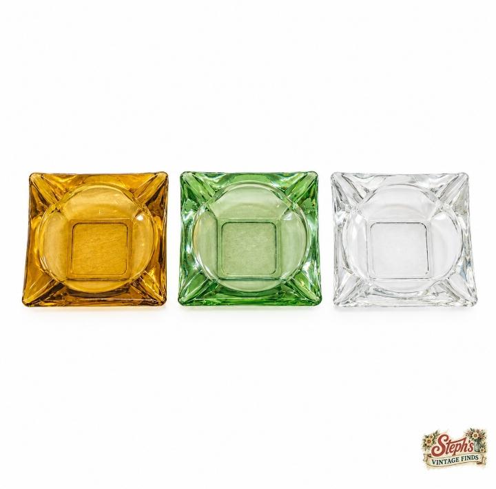 Vintage Green Ashtray Square - Etsy
