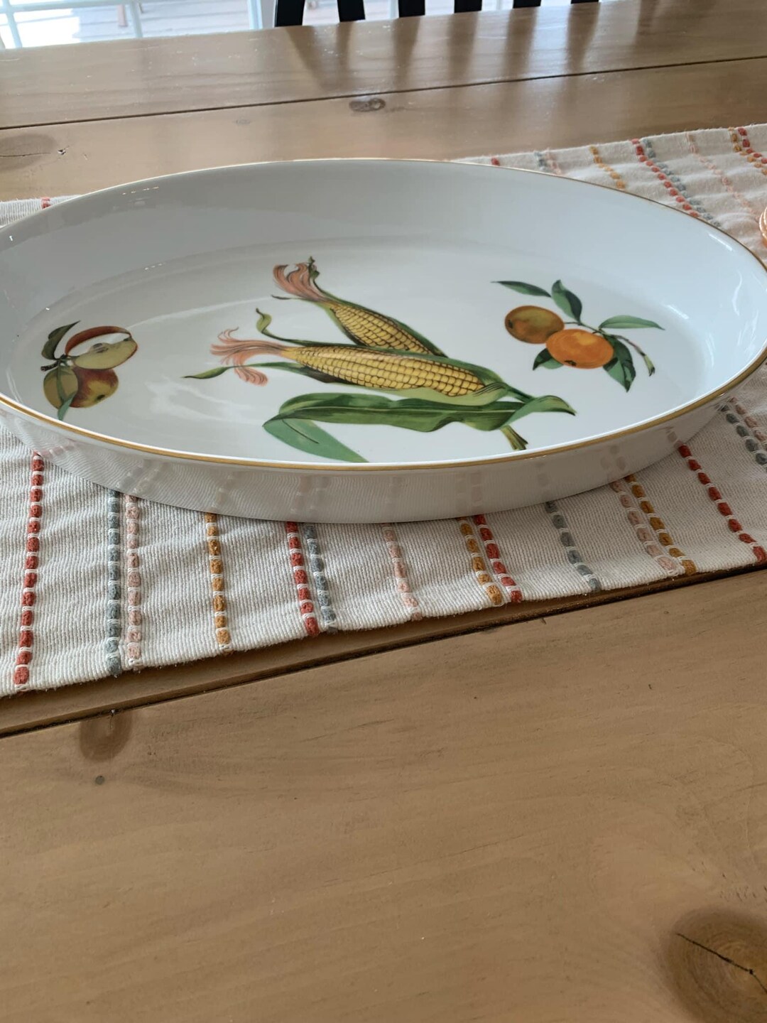 Vintage Royal Worcester Evesham Oval Baker 14 Inches - Gold Rim - Etsy