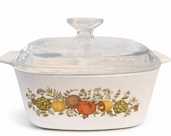 Vintage Spice of Life Corning Ware Casserole Dish - 8.5''