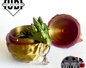 Mystery Tadling Dragon Surprise Egg: 3D Printed Fidget Toy | Cinderwing3D | Articulating Bag Buddy