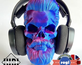 Hipster Bearded Skull | Short Back and Sides Hairstyle | 3D Printed Home Decor - Halloween