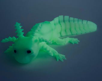 Adorable 3D Printed Articulated Axolotl - 7.5 inch | Sensory Fidget Toy | Desk Buddy - Multicoloured