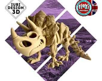 Skeleton Triceratops | 3D Printed Articulating Dinosaur Figure