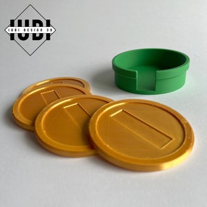 Super Mario Warp Pipe Coaster Set with Gold Coin Coasters | Retro Gaming Gift