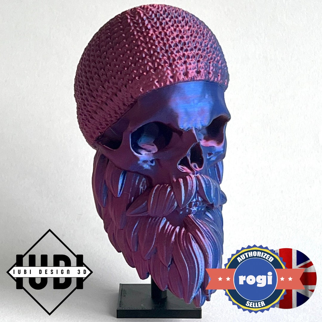 Hipster Bearded Skull Beanie Hat 3D Printed Home Decor Halloween