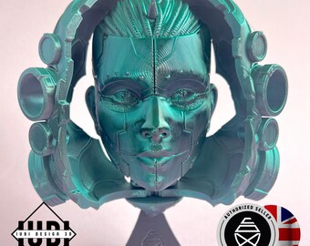 3D Printed Cyberpunk Mask Wall Art | Sci-Fi Home Decor
