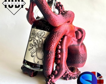 The Kraken Rum Guardian | 3D Printed Octopus Bottle Holder | Eco-Friendly Conversation Starter