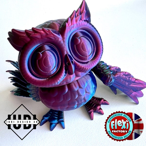 Hibou Flexi Factory | Jouet articulé articulé | Compagnon de bureau imprimé en 3D