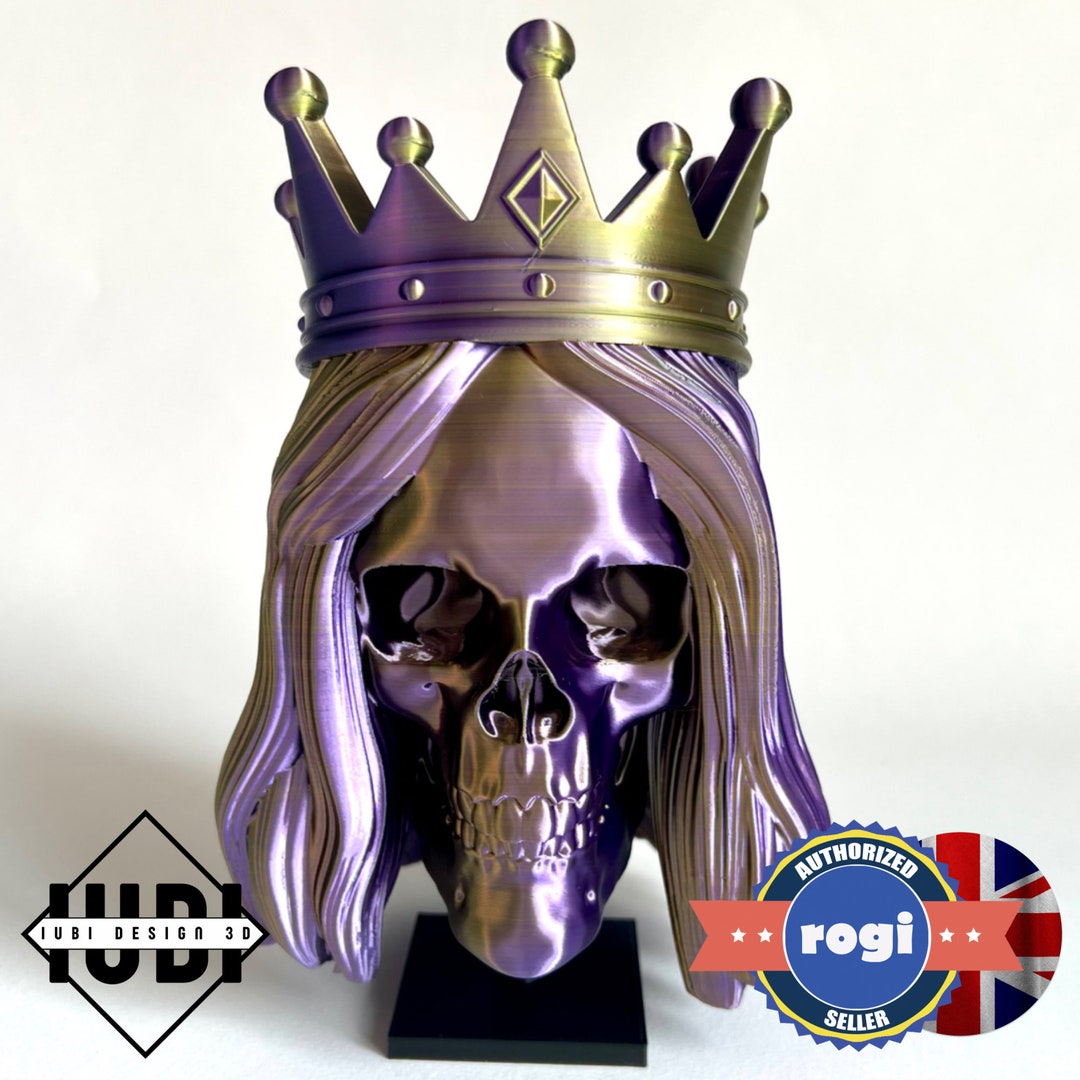 Hipster Female Skull | Queen With Crown | 3D Printed Home Decor ...