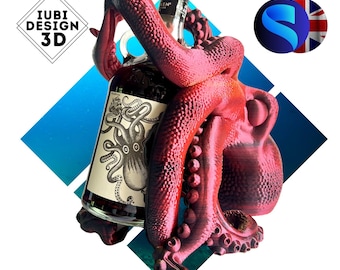 The Kraken Rum Guardian | 3D Printed Octopus Bottle Holder | Eco-Friendly Conversation Starter