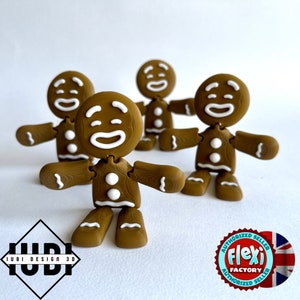 Flexi Gingerbread Christmas Decor | Gingerbread Men | Gingerbread Girl | Personalised Family | 3D Printed Gifts