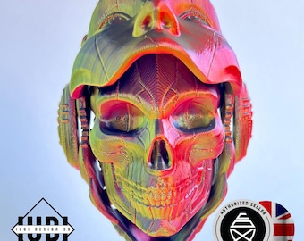 3D Printed Skull Droid Mask Wall Art | Futuristic Decor