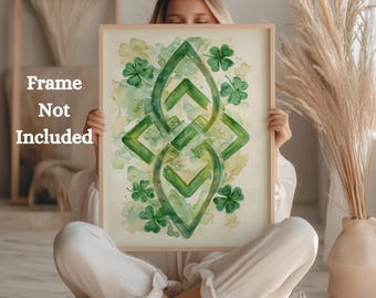 Abstract Shamrock Watercolor Matte Poster | Vertical St. Patrick's Day Art