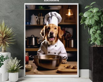 Dog Chef Art Print: Kitchen & Dining Decor
