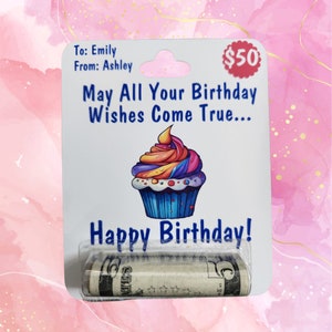 Personalized Birthday Money Holder, Cash Gift, Gift for Teenagers, Unique Birthday Gift, Money Gift, Custom Birthday Gift, Friend Gift