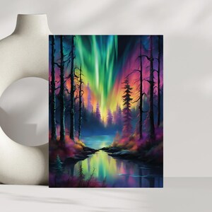Aurora Borealis Art Print, Northern Lights Poster, Nature Wall Art, Colorful Décor for Home, Travel Inspiration, Aurora Borealis Lover Gift