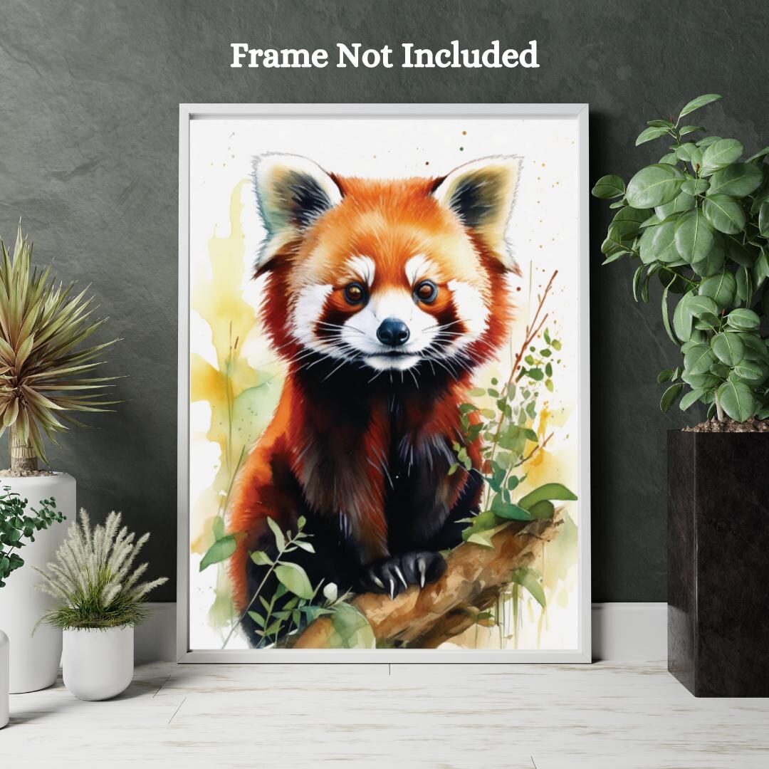 Red Panda Art Print, Animal Lover Wall Decor, Whimsical Nature Poster ...