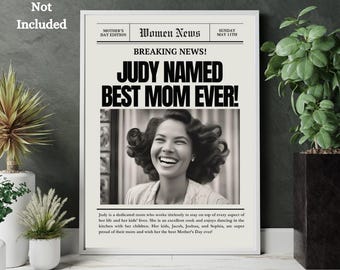 Personalized Mother's Day Newspaper Print: Retro Wall Art