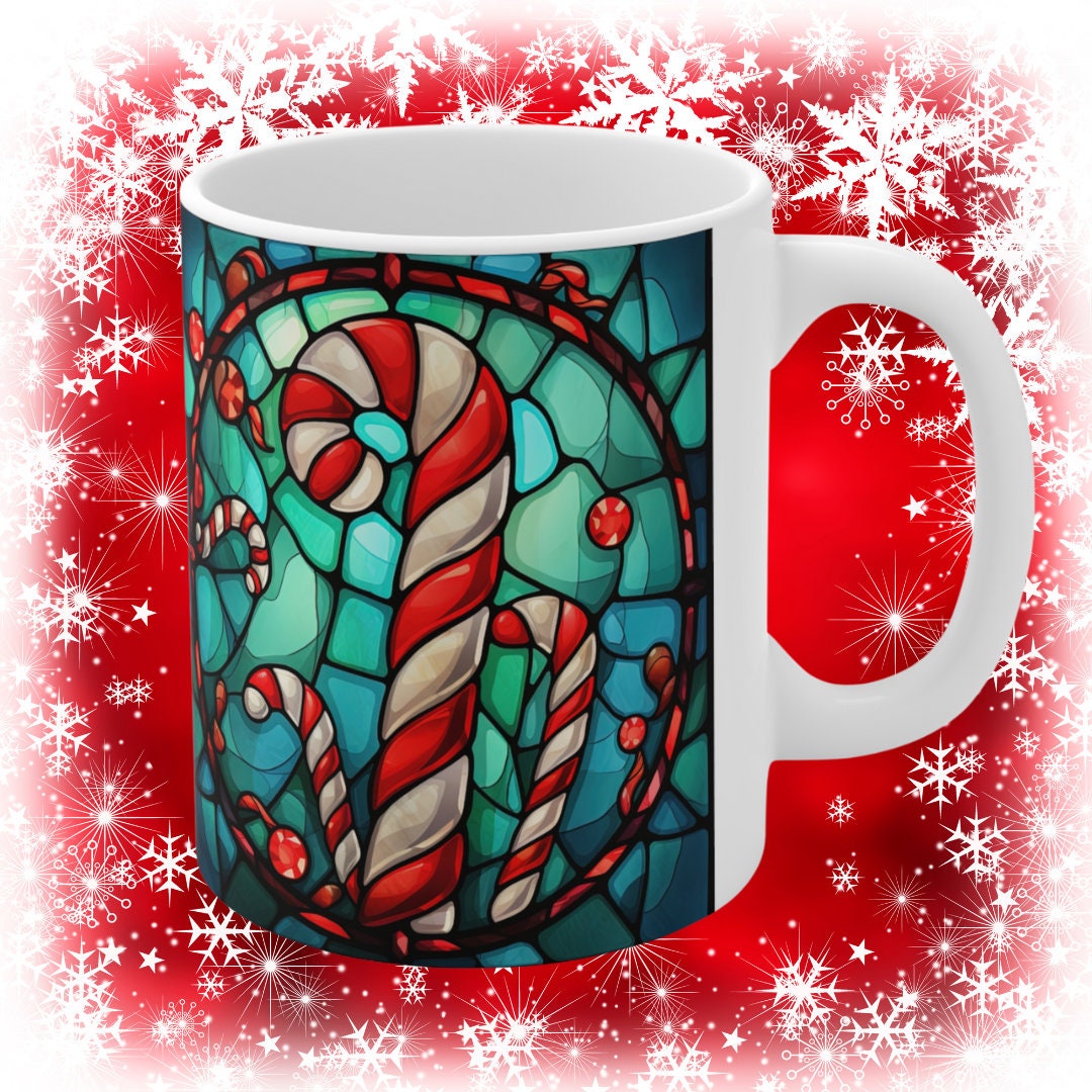 Candy Cane Coffee Mug 11oz Ceramic Mug Christmas Coffee Mug Etsy