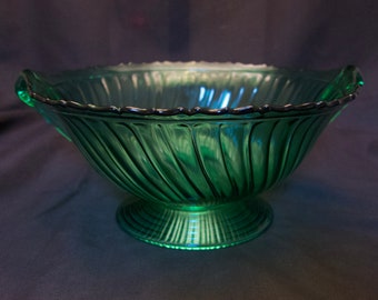 Unique Jeanette Ultramarine Swirl Console Bowl(?), only made from 1937-1938, 10 1/2” wide at top rim.  Great Condition!
