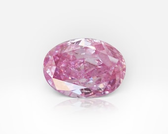 0,41 carat Fancy Vivid Violacé Rose Ovale Forme Diamant GIA