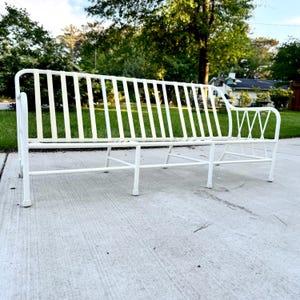 Vintage Mid-Century Aluminum Patio Bench with Vinyl Straps