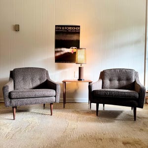 Milo Baughman Barrel Lounge Chairs for James Inc. - Mid-Century Modern - Reupholstered - Set of 2