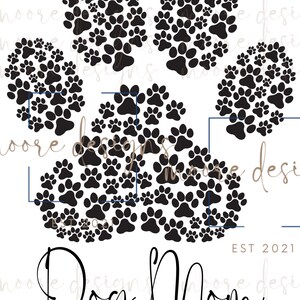 Dog Mom Paw Prints Sublimation Image, Digital Download, PNG Image