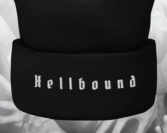 Bonnet hellbound, bonnet hellbound brodé | Bonnet Halloween, Bonnet Samhain