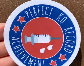 KO Record Achievement Sticker, Doctor Gift, Waterproof Vinyl