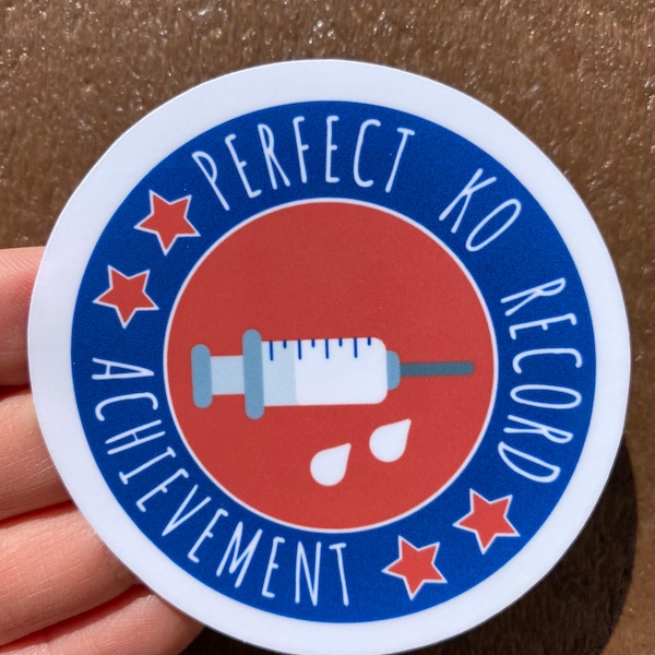 Perfect KO Record Achievement Sticker (Waterproof Vinyl)