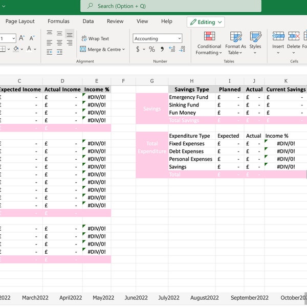 Monthly Budget Spreadsheet | Budget Template | Financial Planner