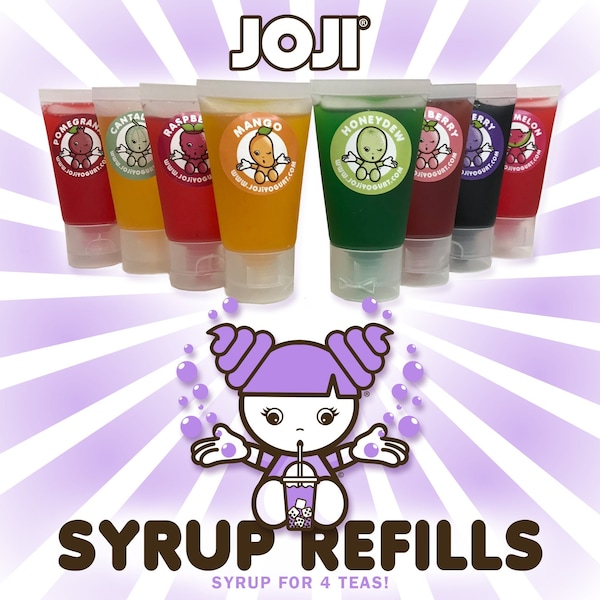 Refill Flavor Syrups for JOJI® Yogurt’s Signature Bubble Tea Kit