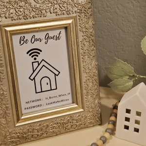 WIFI Password Sign Printable PDF, Custom WiFi QR Code Print, Editable WiFi Sign Template, 4x6, 5x7, 8x10, 3 Sizes, Instant Download