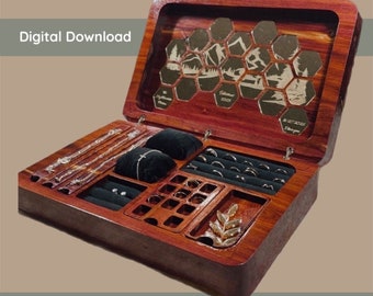 Jewelry Box Files SVG, Easel Project for CNC Router and Laser cutter