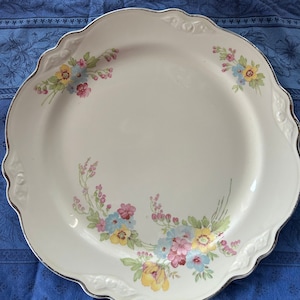 Homer Laughlin Bouquet Pattern Dinner Plate in Virginia Rose Style