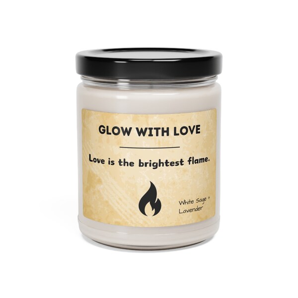 Glow With Love - Serenity Sacred Candle: Infused with Inspirational Phrases - Illuminate Your Space with Hope, Joy, and Love - 8 Scents