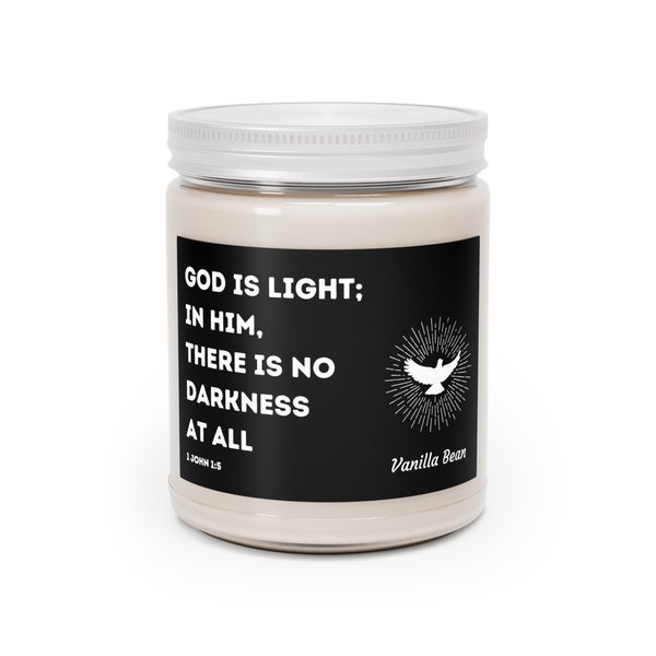 God is Light - Heavenly Glow Collection: Candles Engraved with Scripture Verses - Illuminate Your Space with Divine Wisdom and Comfort