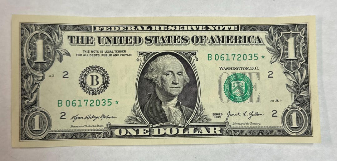 2021 1 Dollar Star Note 2021 One Dollar Star Note Federal Reserve Star