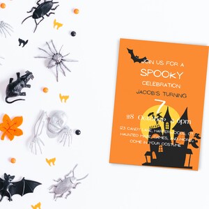 Editable Spooky Halloween Birthday Invitation, Halloween Party Invite