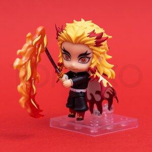 Anime Demon Slayer Rengoku Kyoujurou Draw a sword Cute Action Figure Toy  Gift