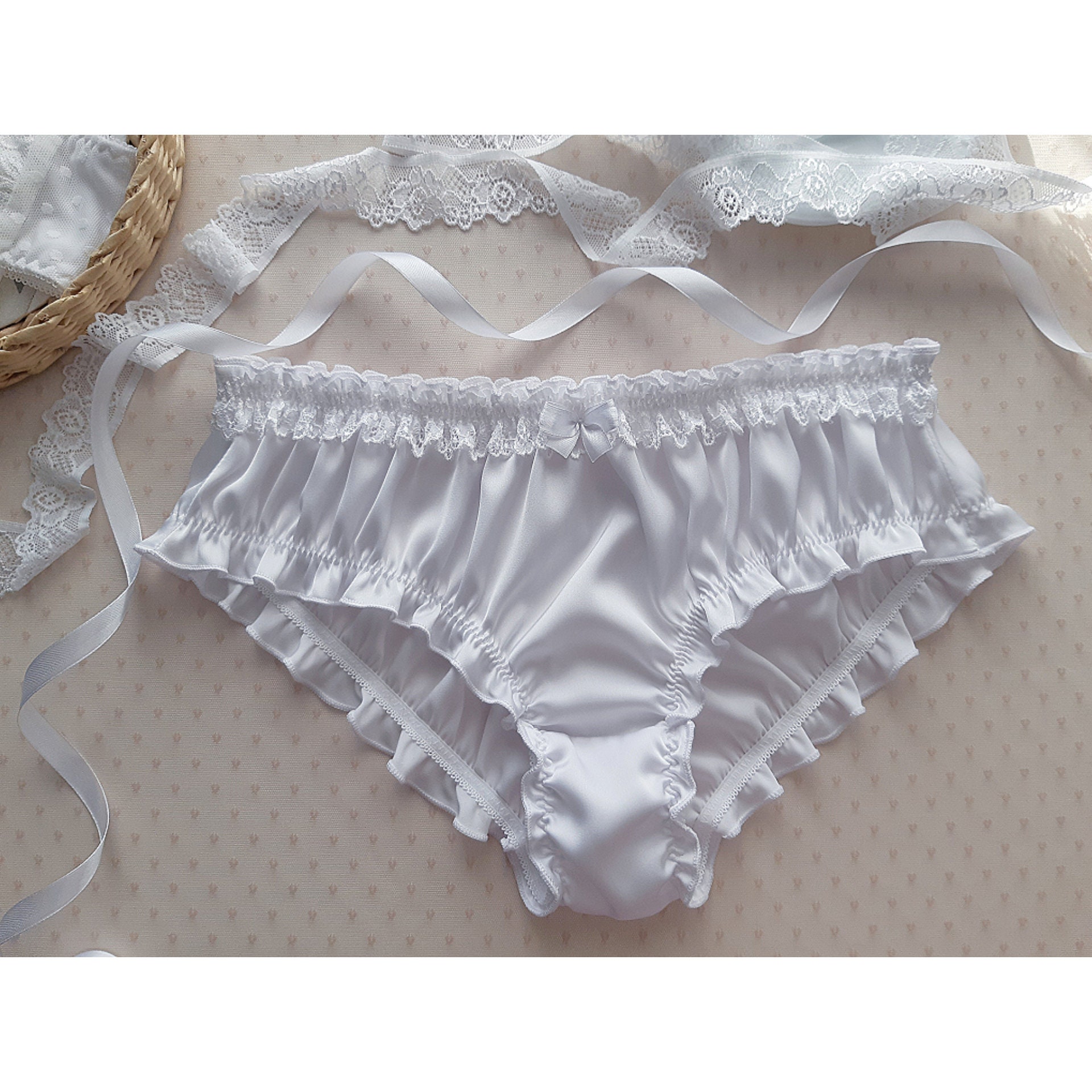 white silk panties, boho silk panties, bridal silk white panties ...